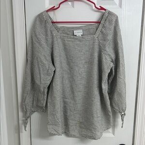 Liz Claiborne Black and White Striped Top